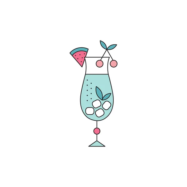 Icône de ligne de cocktail — Image vectorielle