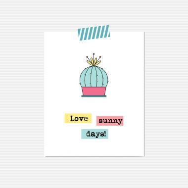 Kaktüs ilham verici kartı