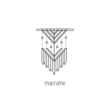 Macrame line icon clipart