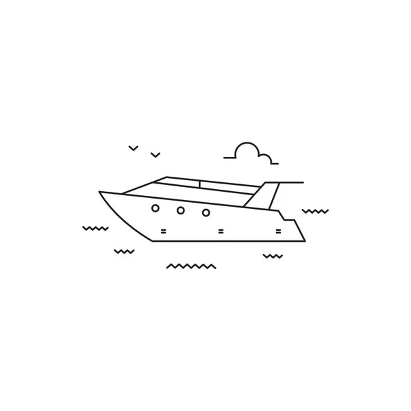 Icône ligne de yacht — Image vectorielle