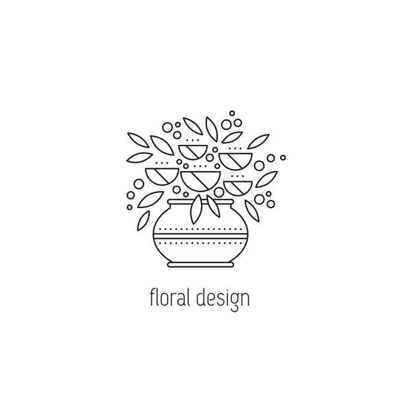 꽃 디자인 라인 아이콘 — 스톡 벡터