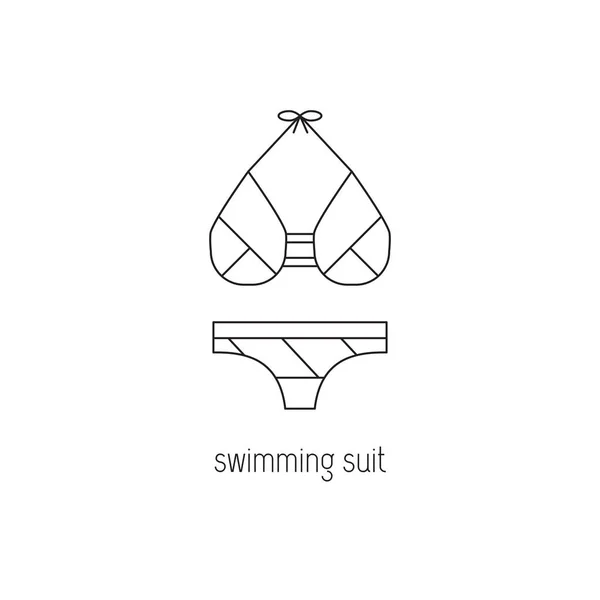 Zwemmen pak lijn pictogram — Stockvector