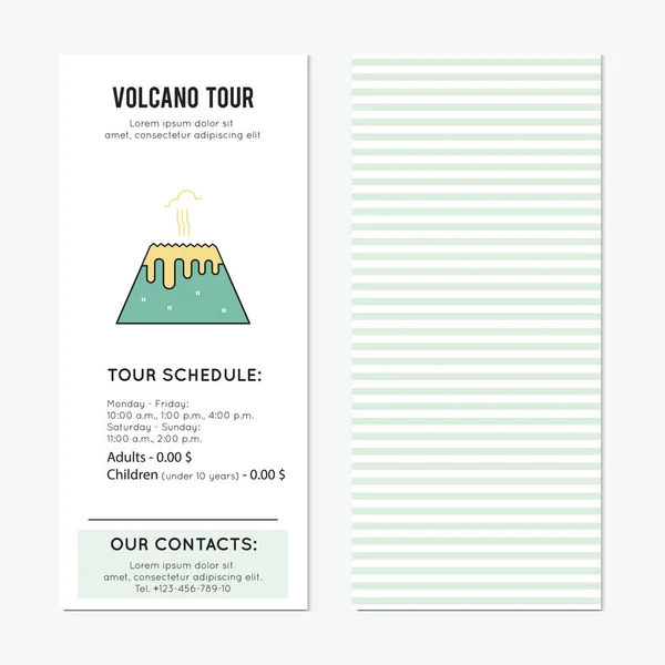 Vulkanen tour vertikal banner — Stock vektor