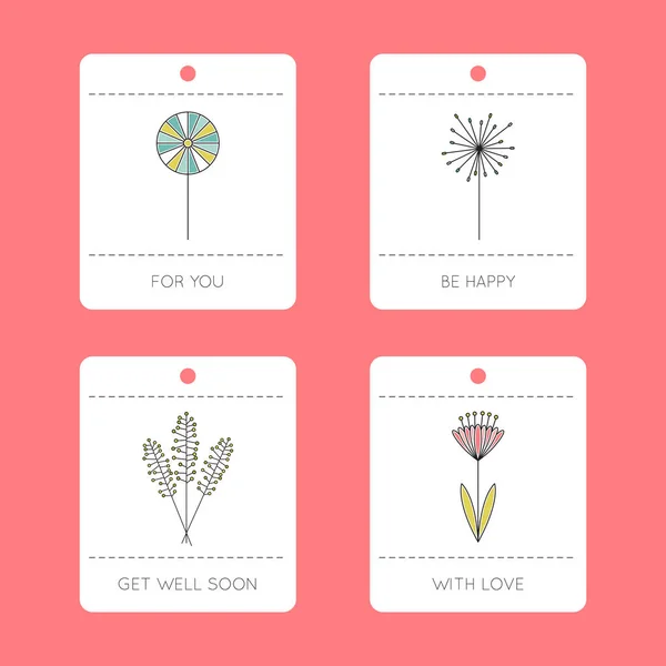 Jeu de cartes florales — Image vectorielle