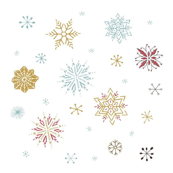 Conjunto vectorial de copos de nieve — Archivo Imágenes Vectoriales