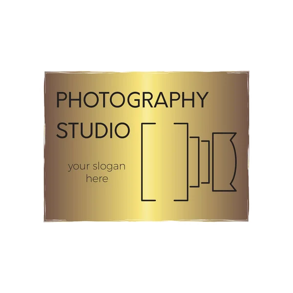 Modelo de logotipo da linha de fotografia — Vetor de Stock