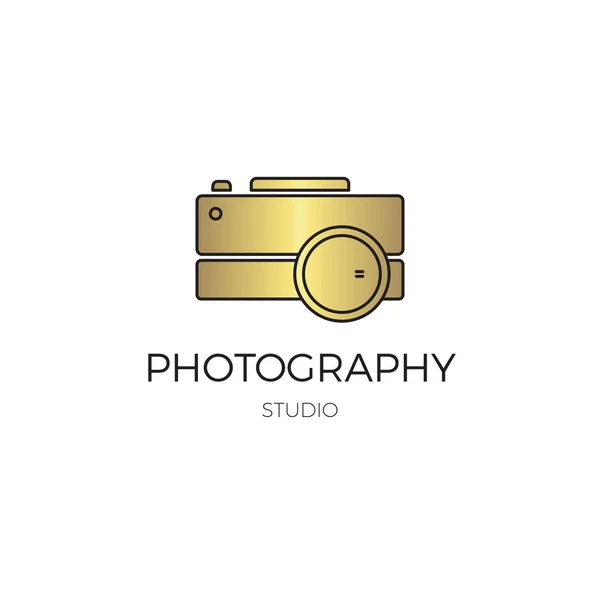 Modèle de logo ligne de photographie — Image vectorielle