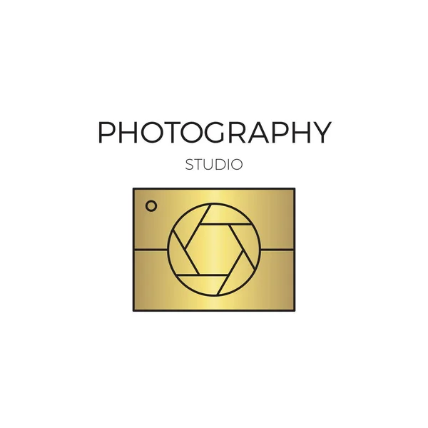 Modèle de logo ligne de photographie — Image vectorielle