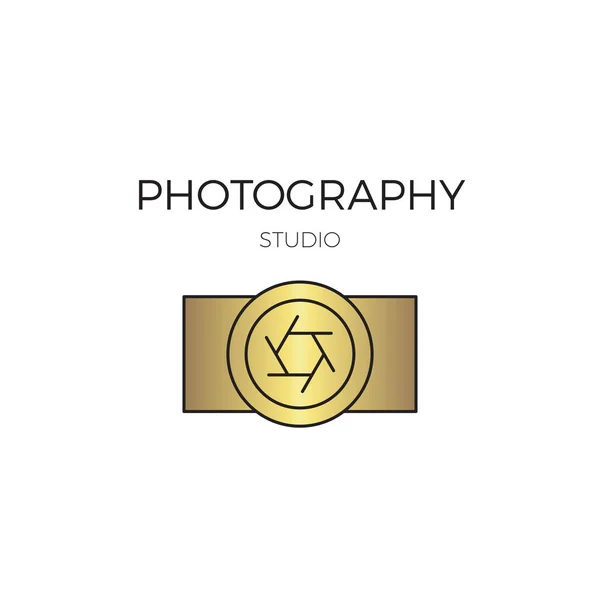 Modèle de logo ligne de photographie — Image vectorielle