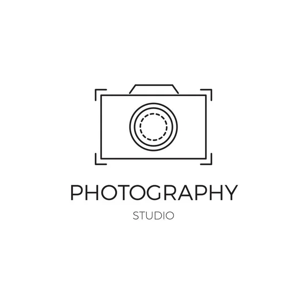 Modelo de logotipo da linha de fotografia —  Vetores de Stock