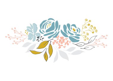 Elle çizilmiş çiçek buketi