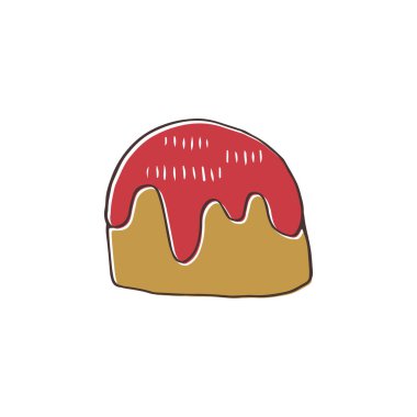 Vektör el çekilmiş kek