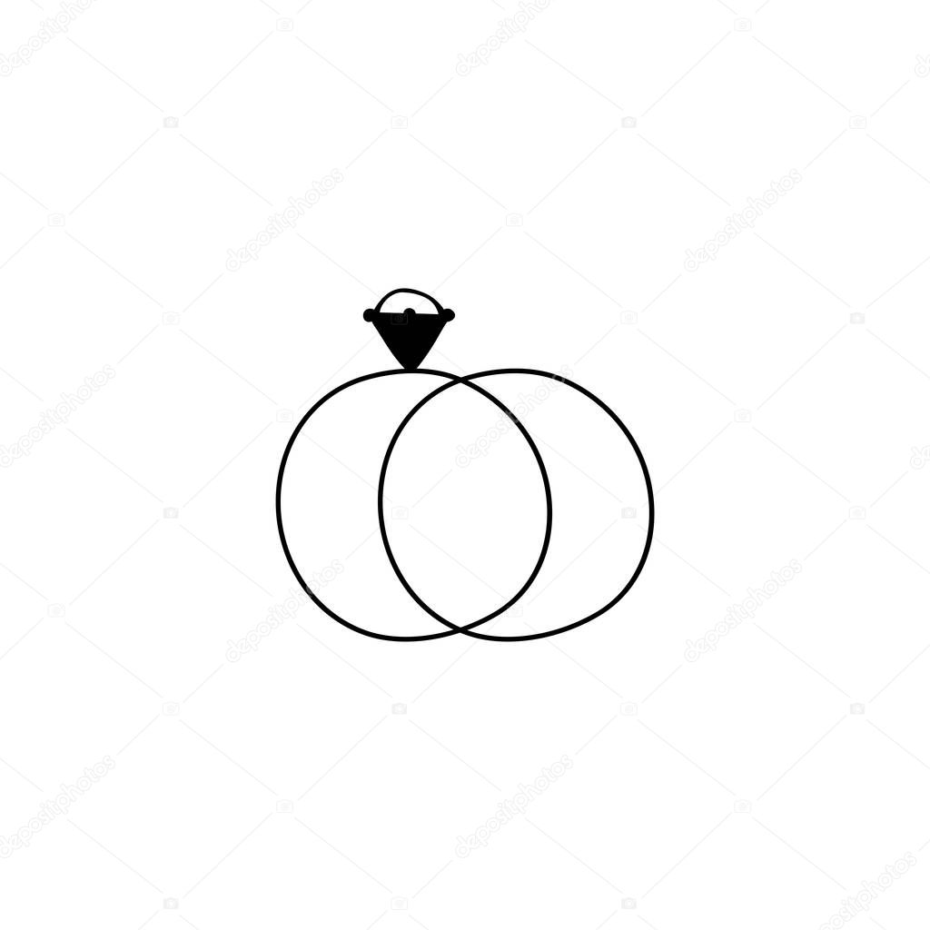 Wedding rings logo element