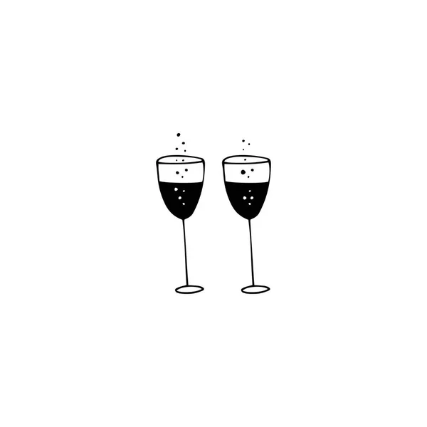 Glasögon av champagne logotyp element — Stock vektor