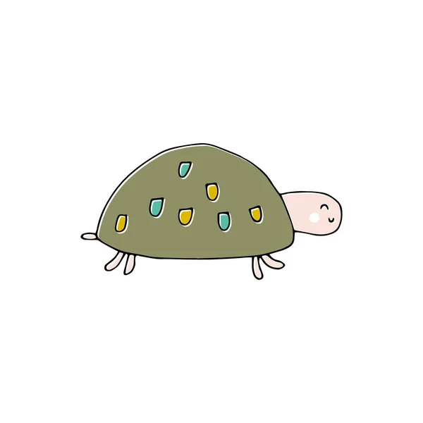 Vektor handgezeichnete Schildkröte — Stockvektor