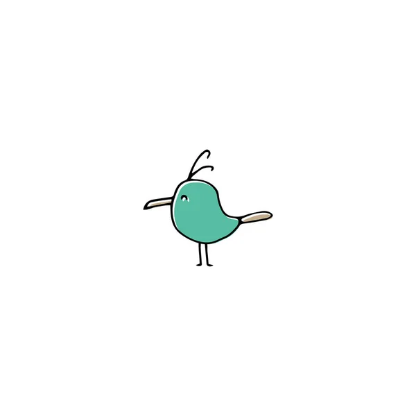 Vetor mão pássaro desenhado — Vetor de Stock