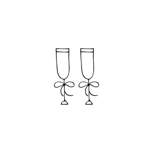 香槟眼镜标志元素 — 图库矢量图片