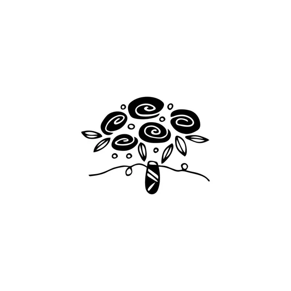 Unsur logo buket pernikahan - Stok Vektor