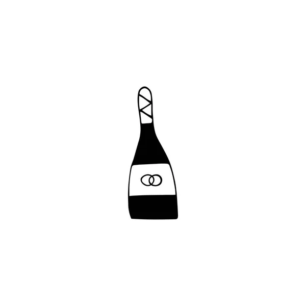 Bouteille de champagne élément logo — Image vectorielle