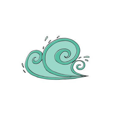 Vektör el çekilmiş dalgalar