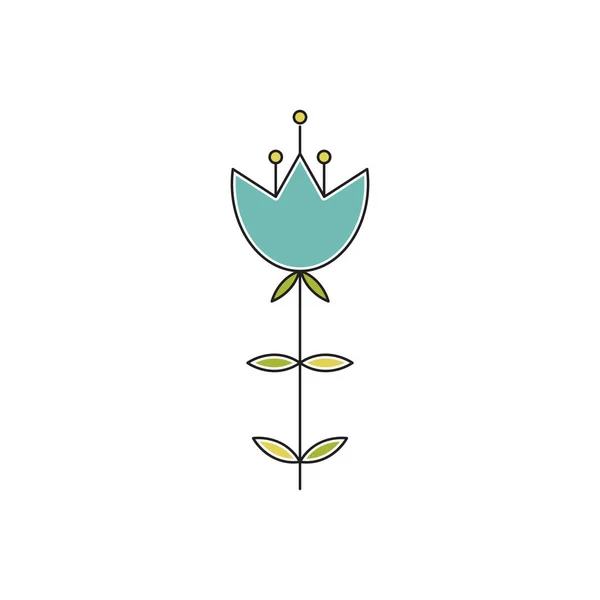 Tallo flor línea icono — Vector de stock