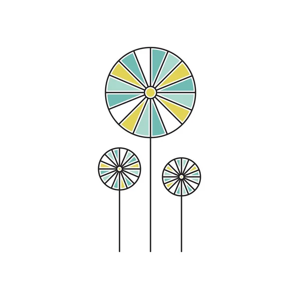 Tallo flor línea icono — Vector de stock