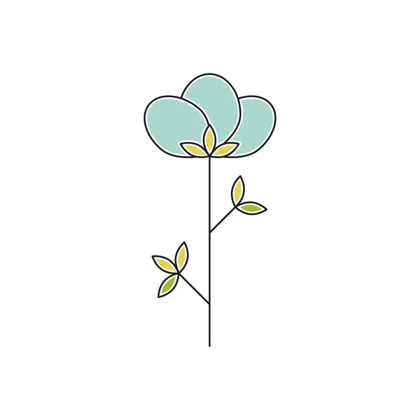 Tallo flor línea icono — Vector de stock