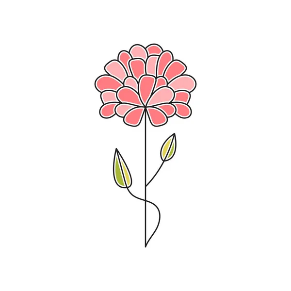 Ícone de linha de flor de haste — Vetor de Stock