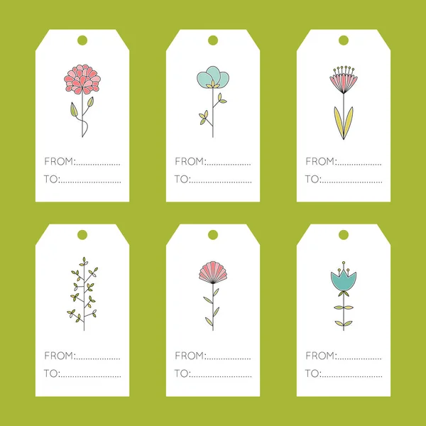 Conjunto de etiquetas florais —  Vetores de Stock