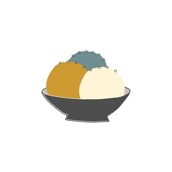 Un helado en un jarrón. Ilustración vectorial dibujada a mano, objeto aislado . — Vector de stock