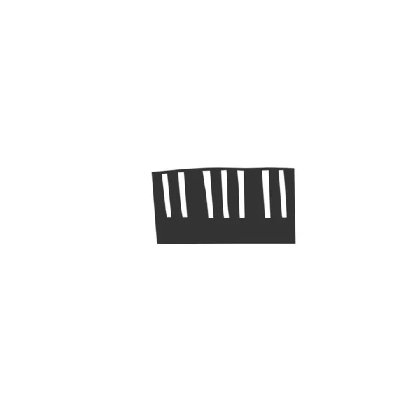 Icona del piano disegnato a mano vettoriale. Elemento logo musica isolato . — Vettoriale Stock