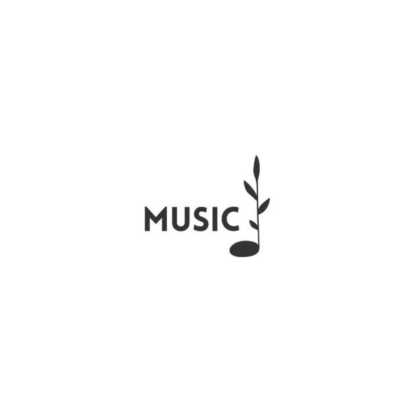 Vector hand drawn sprouting note symbol. Music logo template. — ストックベクタ
