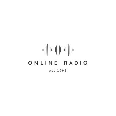 Dengeleyicili vektör logosu şablonu. Müzik ve ses kayıt teması.