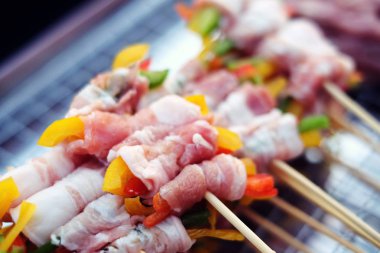 Bar-B-Q, Barbekü Izgara, Barbekü, sokak gıda Tayland