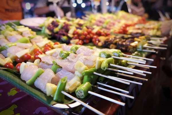 Bar-B-Q, barbecue gril, grilování, rychlé občerstvení v Thajsku — Stock fotografie