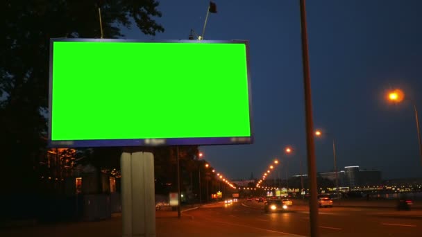 Billboard s zeleným plátnem — Stock video