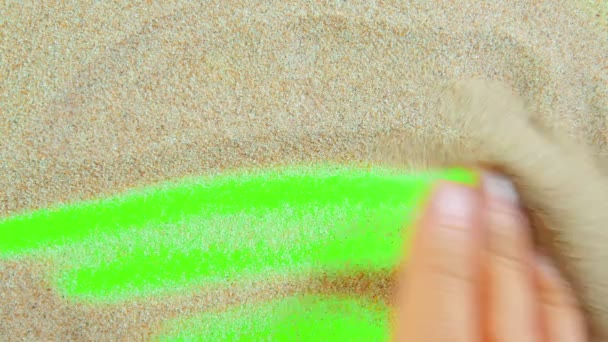 Песок на зеленом экране — стоковое видео