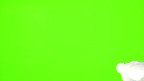 La pantalla verde está pintada. Pintura blanca — Vídeo de stock