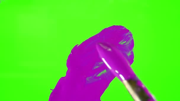 Grön skärm är målade över av borsten — Stockvideo