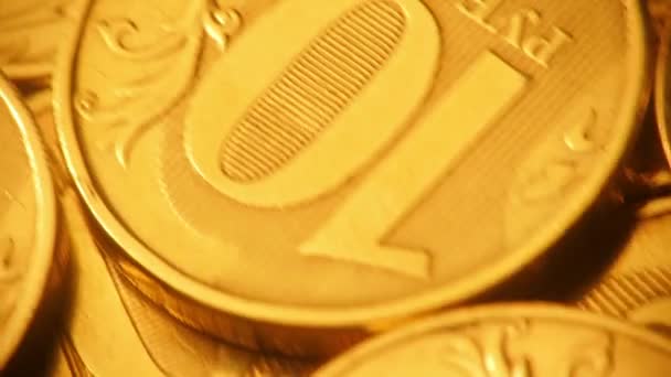 Monete d'oro in movimento — Video Stock