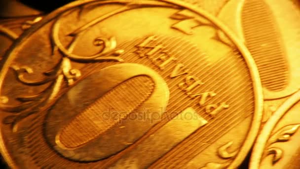 Zlaté mince v pohybu — Stock video