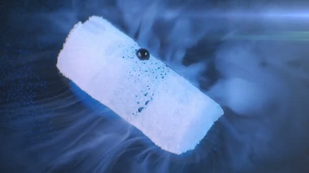 The Dry Ice Dissolves in Water — Stock Video