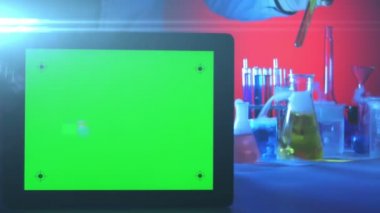 Tablet PC Laboratuvarı yeşil bir ekran ile