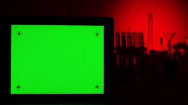 Tablet PC Laboratuvarı yeşil bir ekran ile