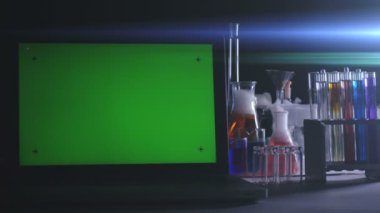 Dizüstü bilgisayar Laboratuvarı yeşil bir ekran ile