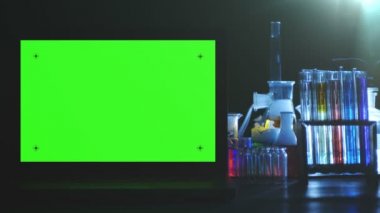 Dizüstü bilgisayar Laboratuvarı yeşil bir ekran ile