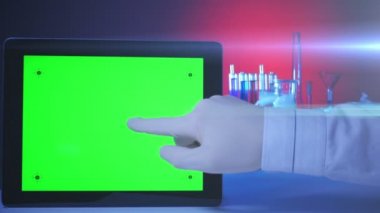 Tablet PC Laboratuvarı yeşil bir ekran ile