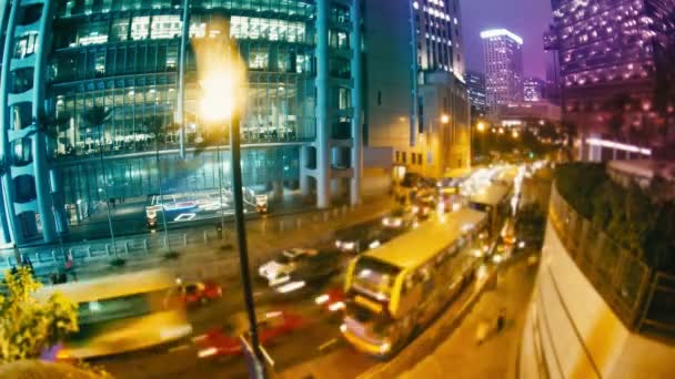 Les rues du soir de Hong Kong . — Video