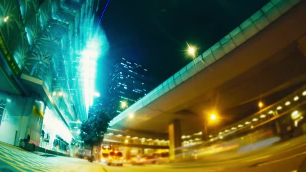 Die abendlichen Straßen von Hongkong. — Stockvideo