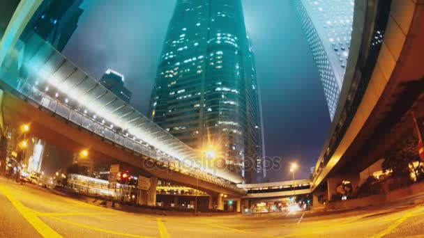 Les rues du soir de Hong Kong . — Video